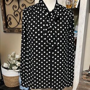 J. Crew Polka Dot Blouse - Black and White
Women’s size M